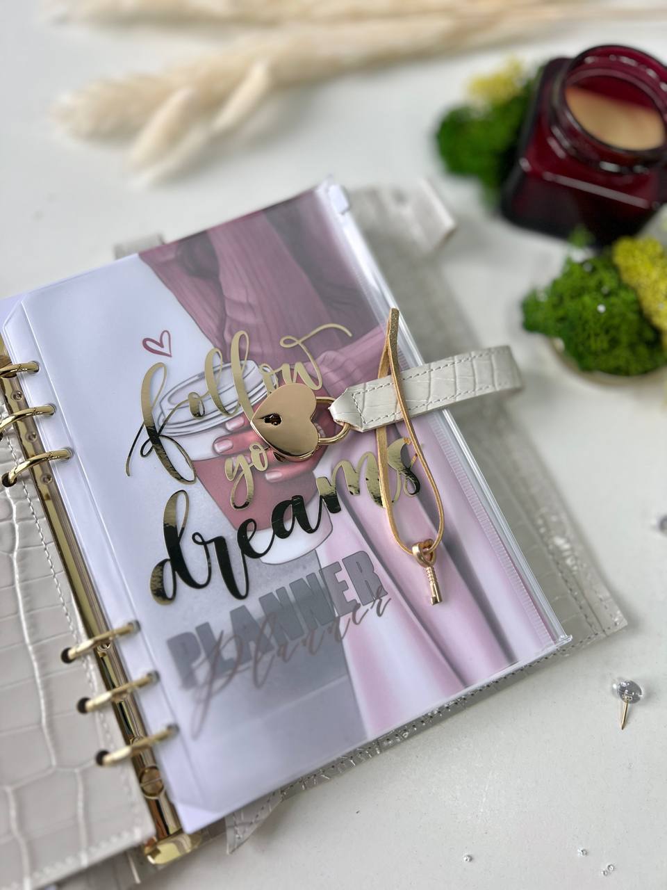 Secret lock Leather planner A5 big binder everyday planning.