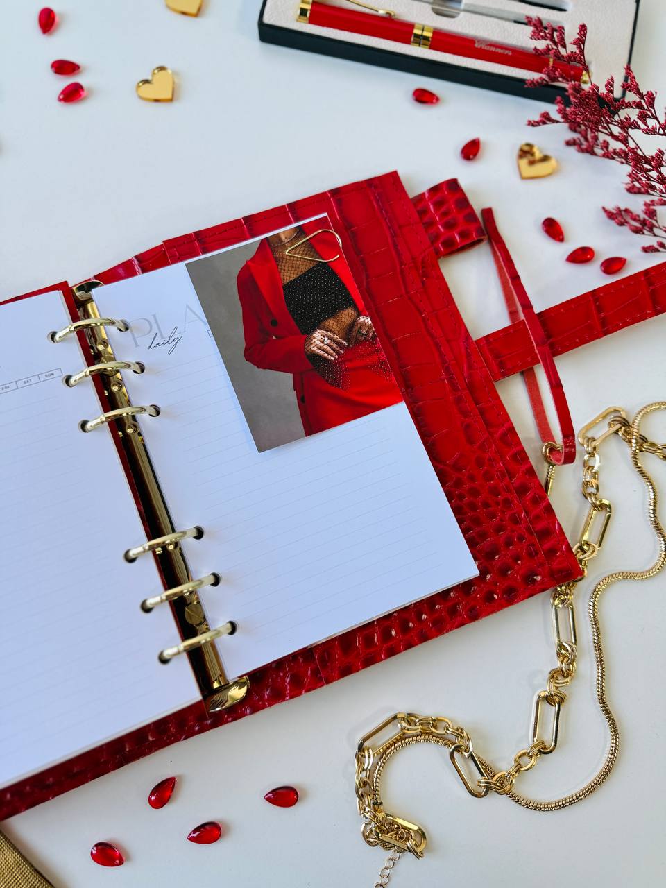 A6 NEW SIZE leather double planner cover binder 6 rings binder, dated planner, leather planner, gift for her, medium size planner.