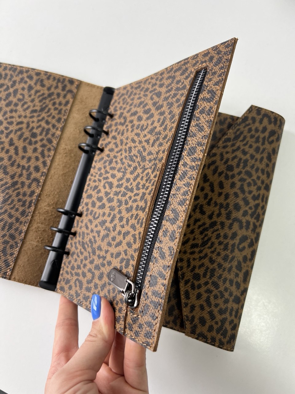 Leopard Gorgeous leather cover for an A5 notebook.