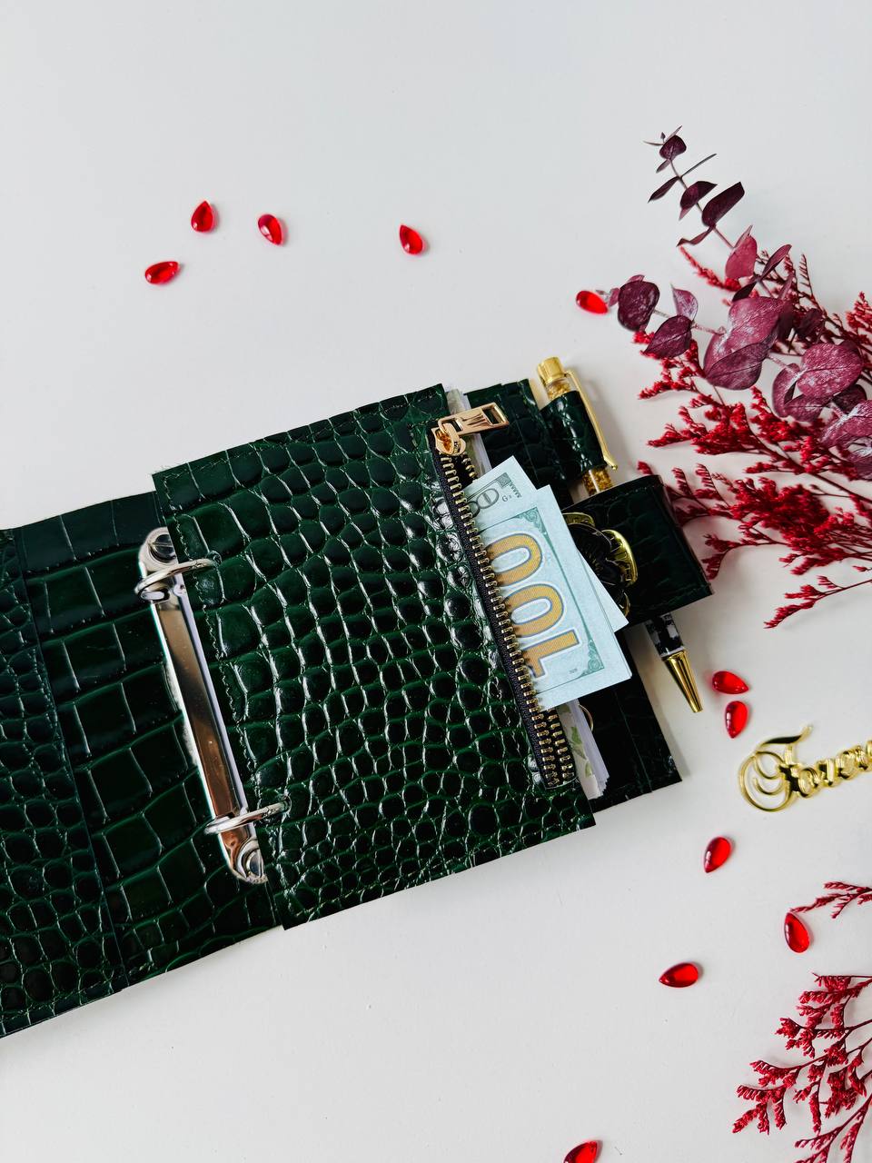 Leather wallet notebook cover mini A7.