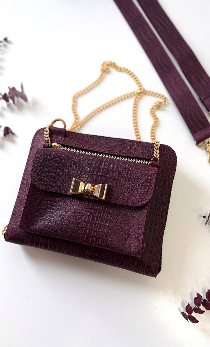 Discover the Perfect Union of Form and Function with Our Burgundy Croc A5 Bag-Planner
