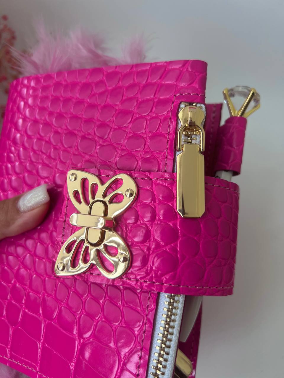 Leather wallet notebook cover mini A7 dated week 2026 big 6 rings binder.