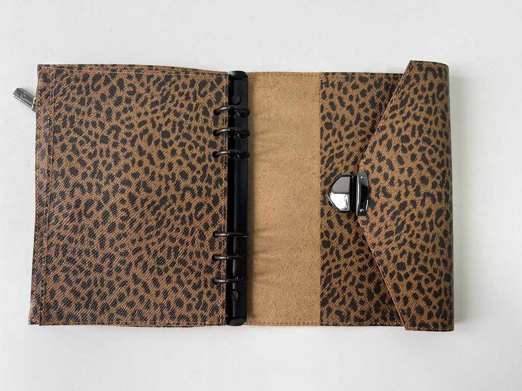 Leopard Gorgeous leather cover for an A5 notebook.