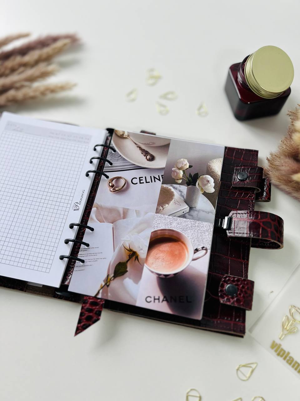 3 in 1 rare brown leather planner A5.