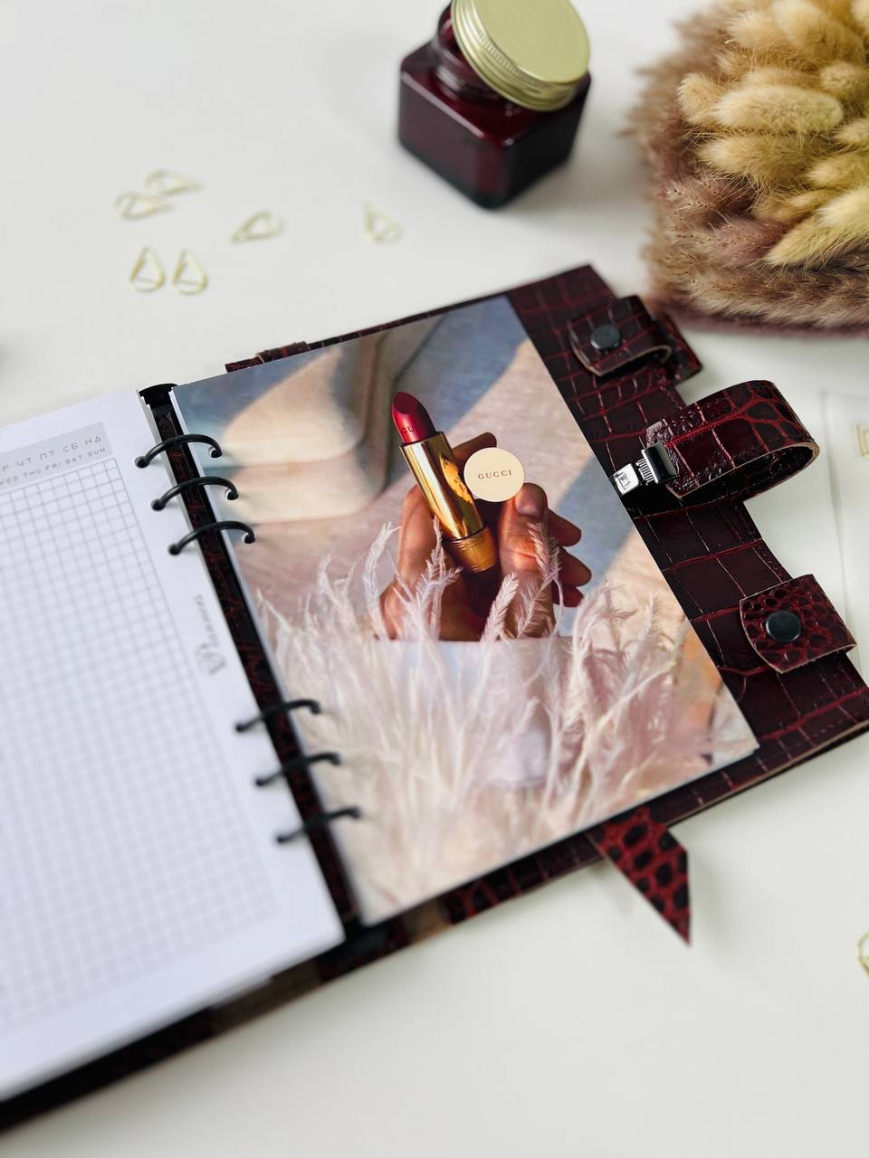 3 in 1 rare brown leather planner A5.