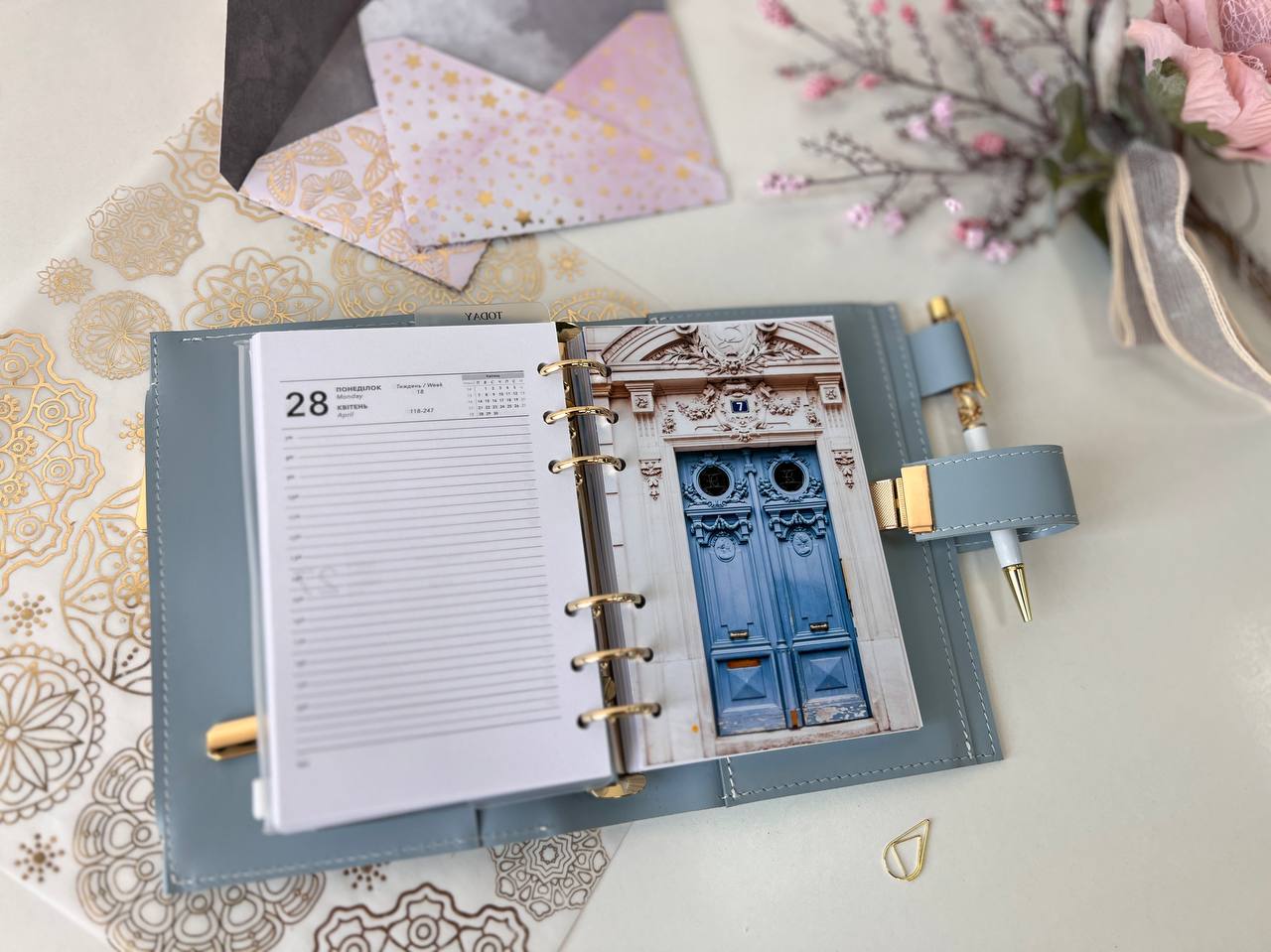 A6 NEW SIZE leather double planner cover binder 6 rings binder, dated planner, leather planner, gift for her, medium size planner. Dated 2026.