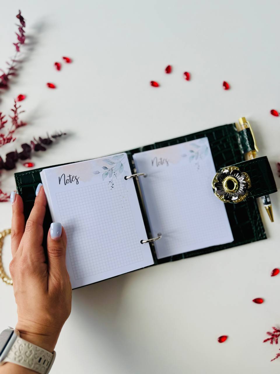 Leather wallet notebook cover mini A7.