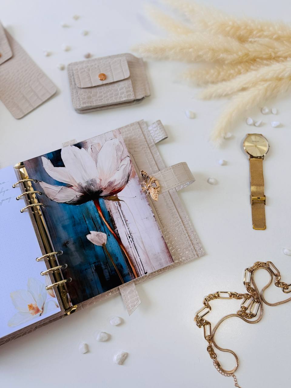 Luxury A5 Planner Organizer Set - Premium Genuine Leather, Crocodile Embossed