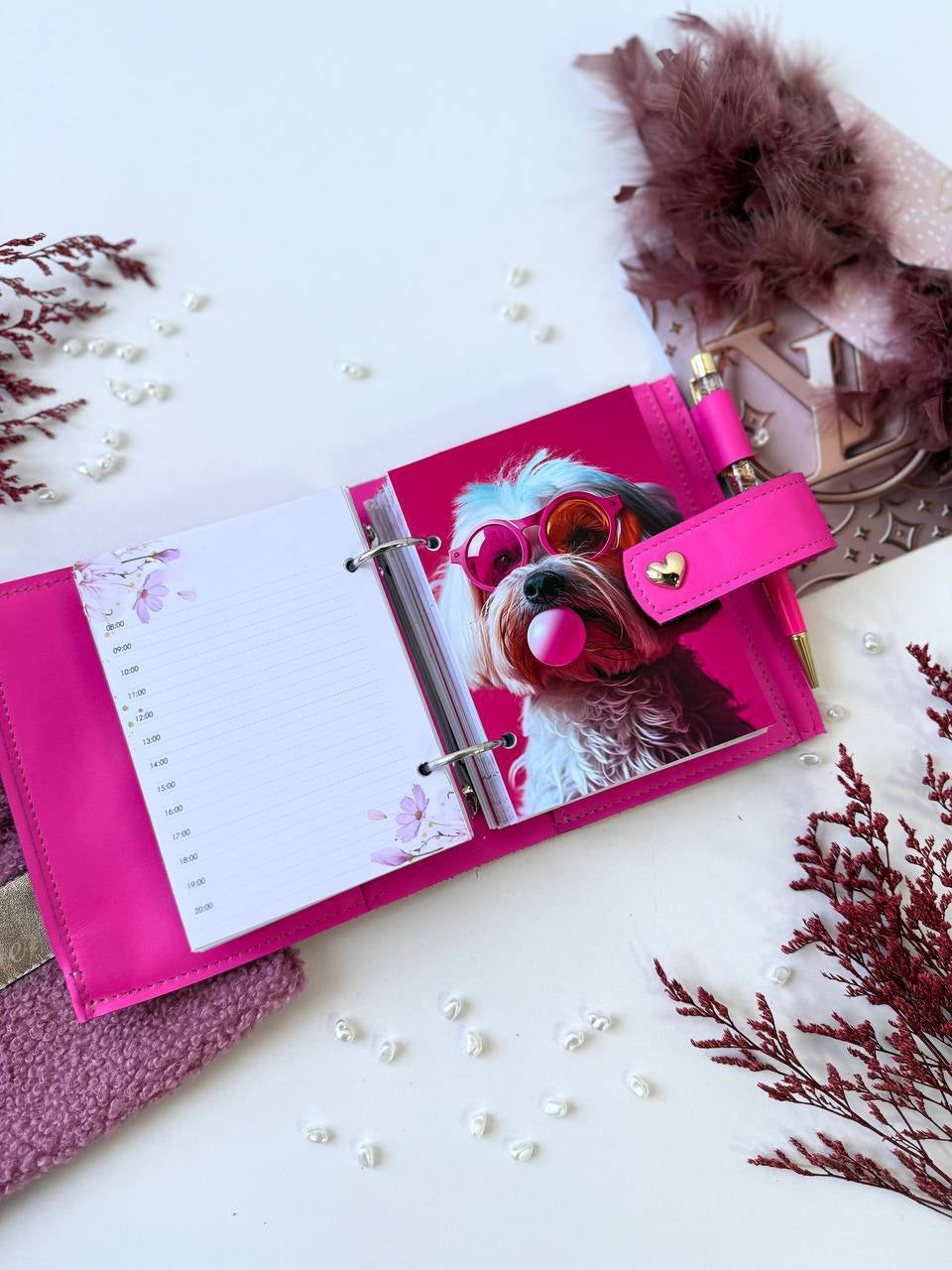 Leather mini planner A7, mini dated 2026 planner,personal size, study stationery, passport size notebook, leather wallet binder planner daily.