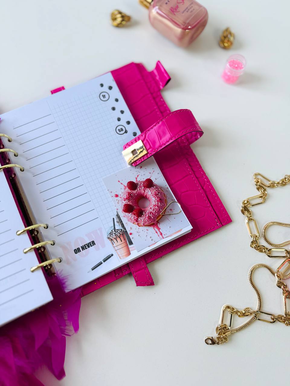 Ροζ Luxe Α5 Planner &amp; Σετ Δώρου 🎁