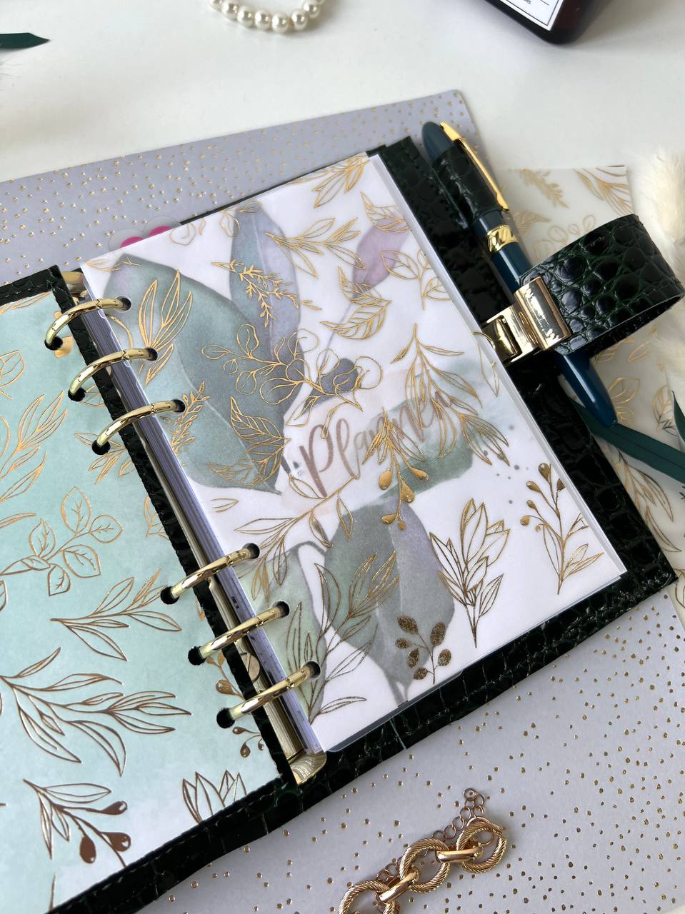 A6 leather double planner cover binder 6 rings binder, dated planner, leather planner, gift for her, medium size planner.