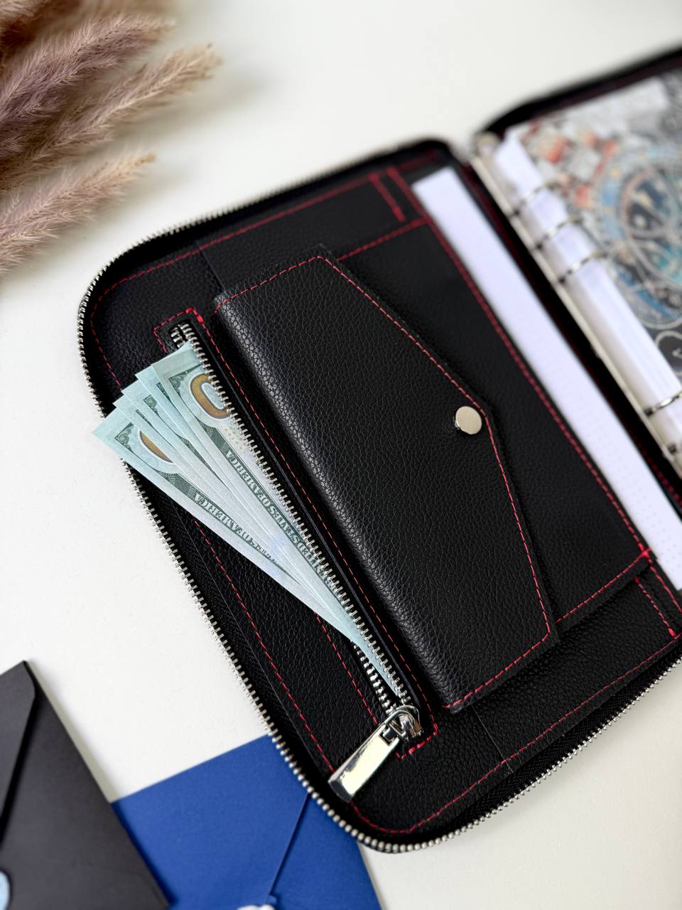 Leather zipper notebook. Natural Leather Planner A5, Ringbuch a5, Leather template, A5 ring binder,Binder a5,Leather wallet template,Binder