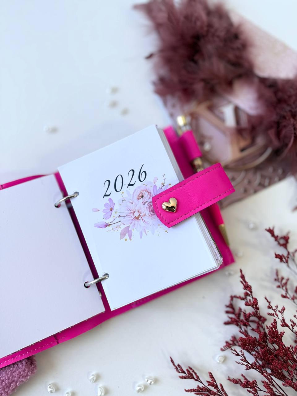 Leather mini planner A7, mini dated 2026 planner,personal size, study stationery, passport size notebook, leather wallet binder planner daily.