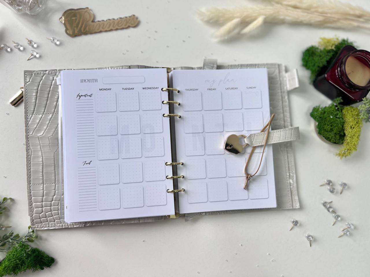 Secret lock Leather planner A5 big binder everyday planning.