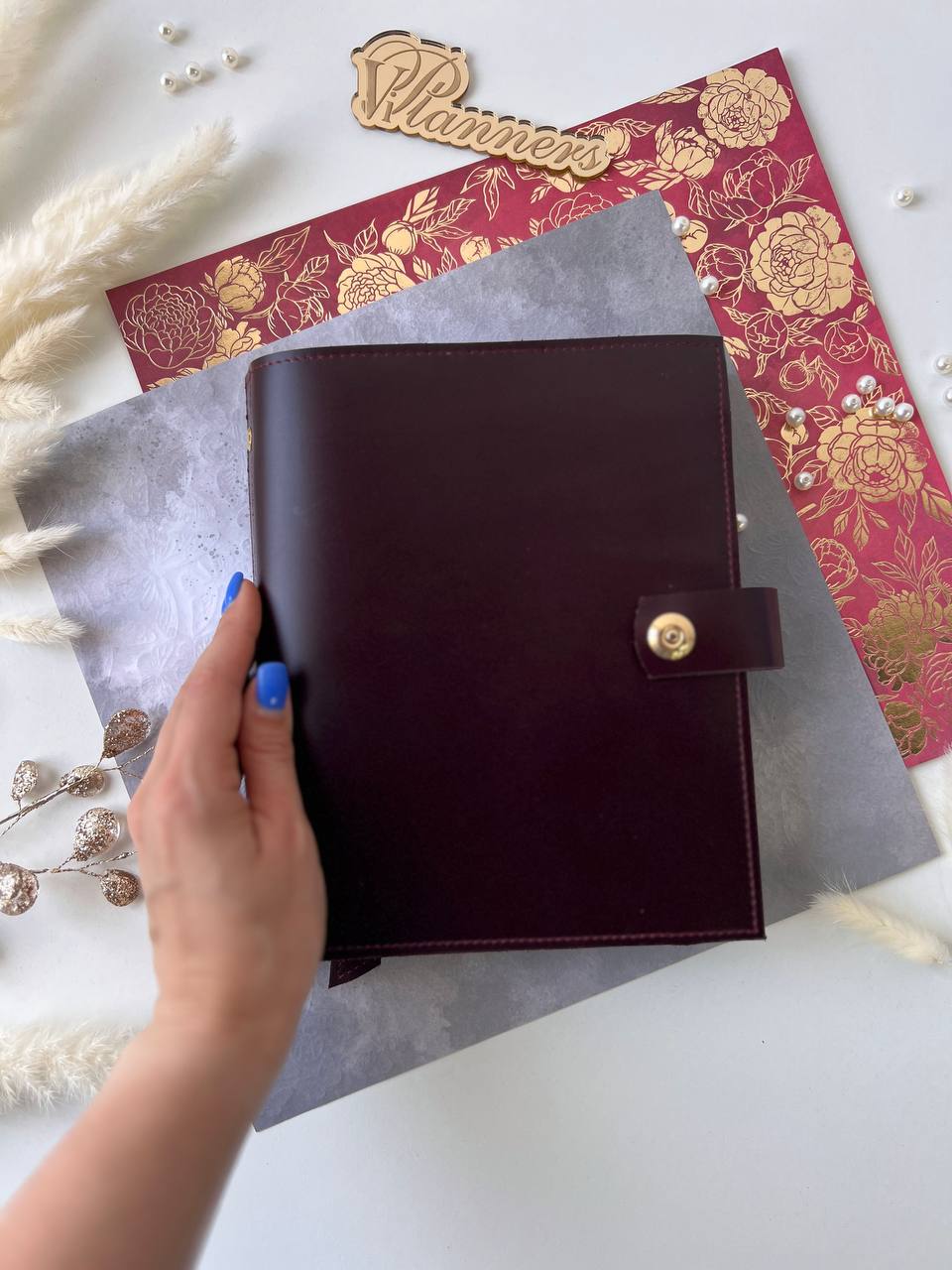 Leather classic Burgundy notebook cover A5 with binder 6 rings, Leather template, A5 ring binder, Leather wallet template,Binder wallet.