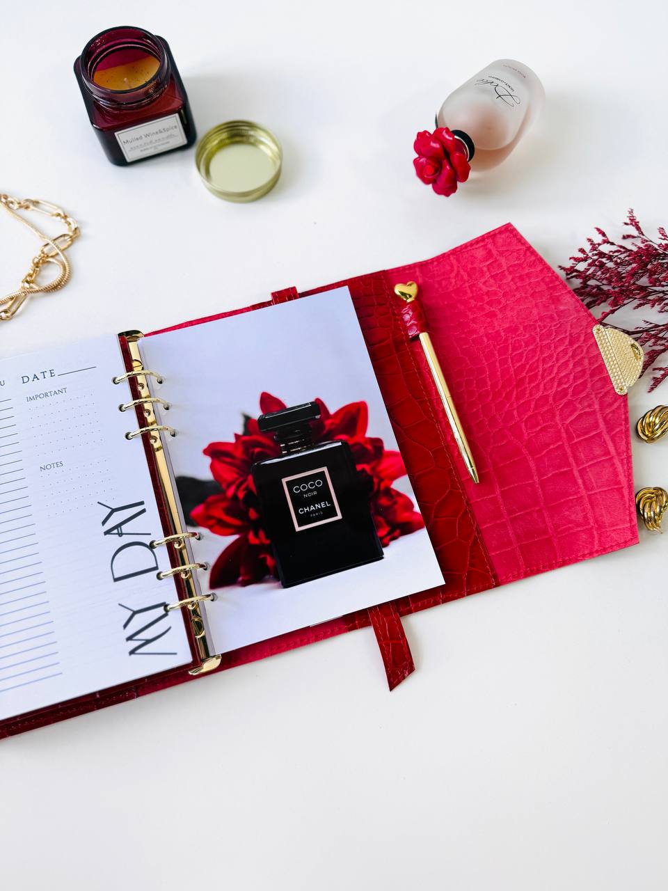 Red leather notebook cover A5,  just for documents A5 format.