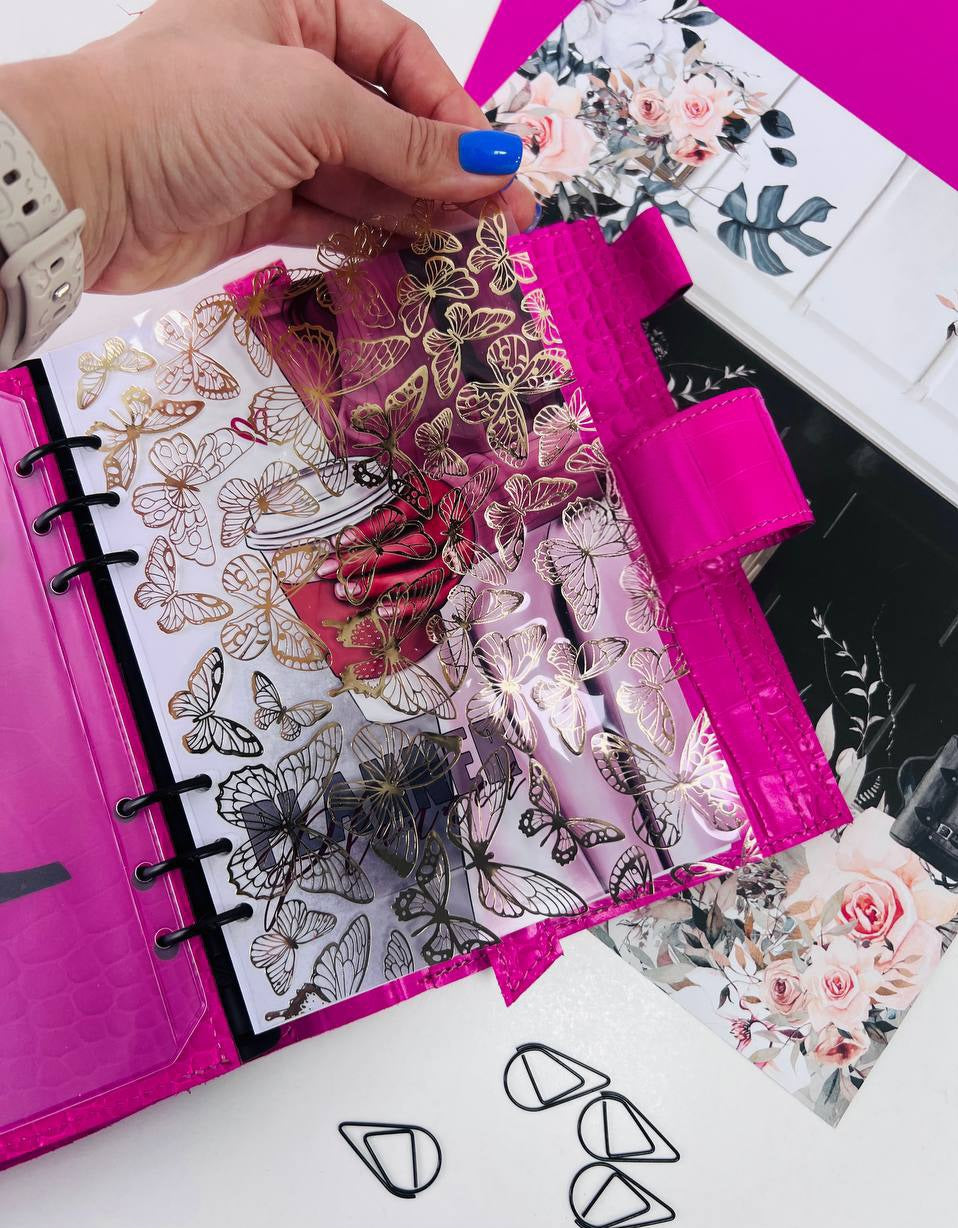 Hot Pink A5 Leather Planner Binder - Customizable