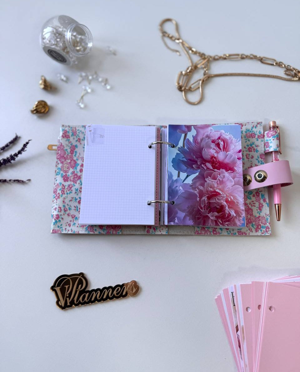 Leather mini notebook cover A7 binder,Planner A7 binder personal passport size, leather planner, planner binder 2 rings, diary for work.