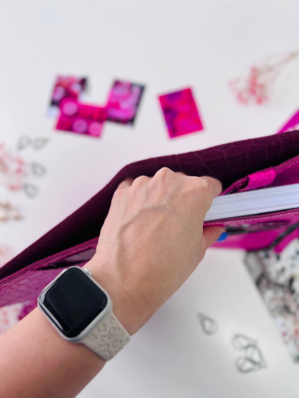 Hot Pink A5 Leather Planner Binder - Customizable