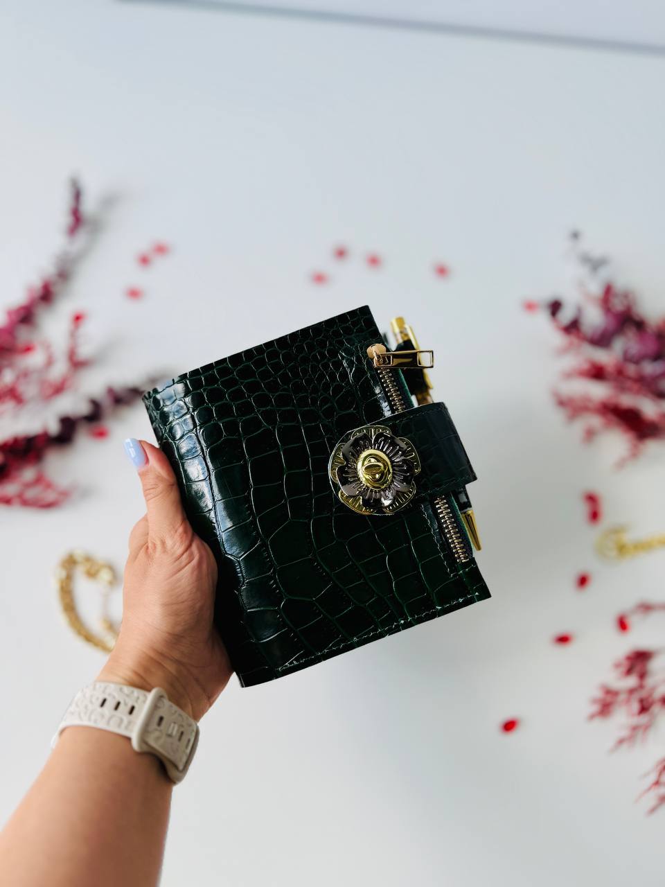 Leather wallet notebook cover mini A7.