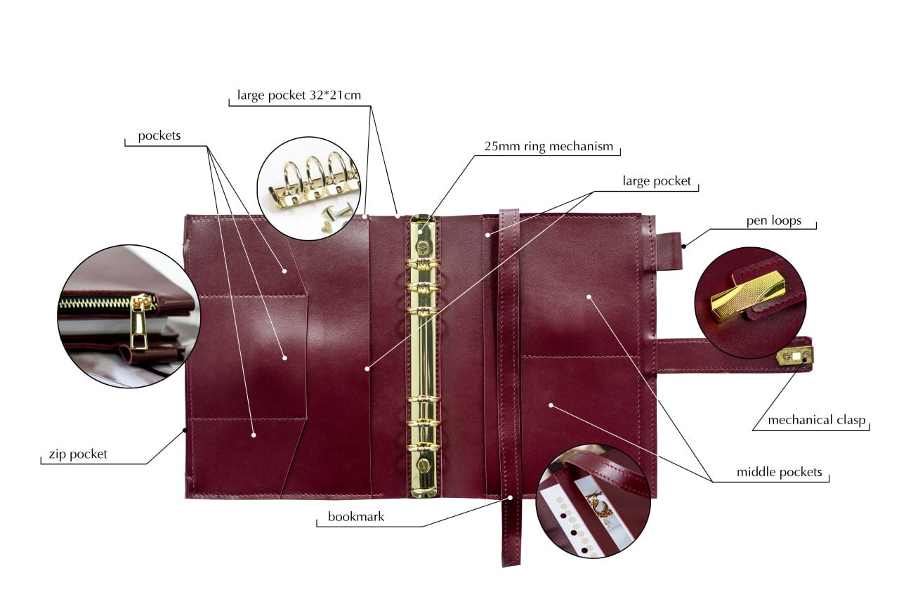 Cyprus, Limassol. Leather cover A5 - for documents A5 and A4 size.