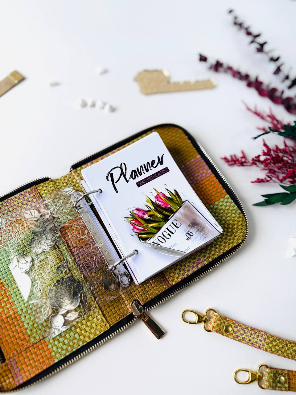 Leather bag mini planner A7, mini planner,personal size, study stationery, passport size notebook, leather wallet binder planner daily.