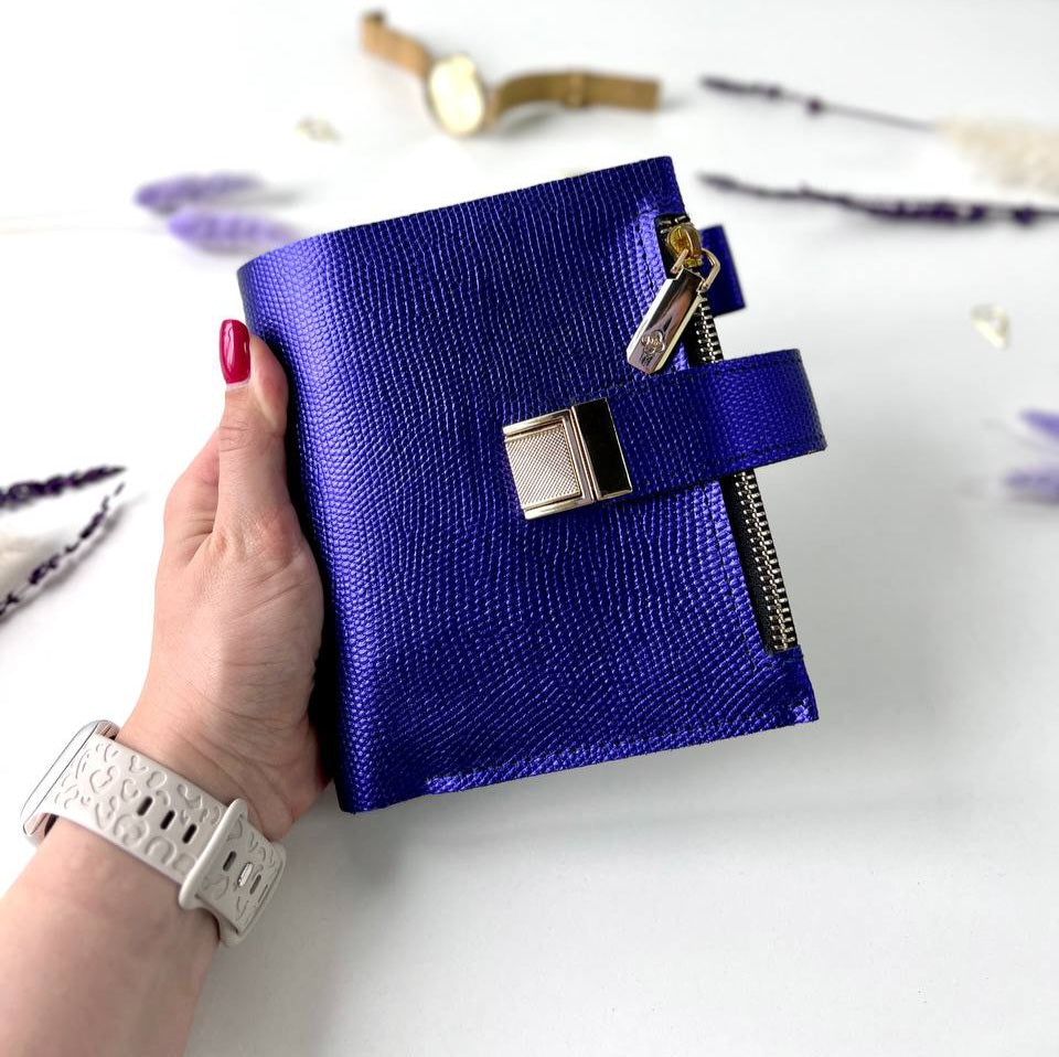 Leather wallet notebook cover mini A7.