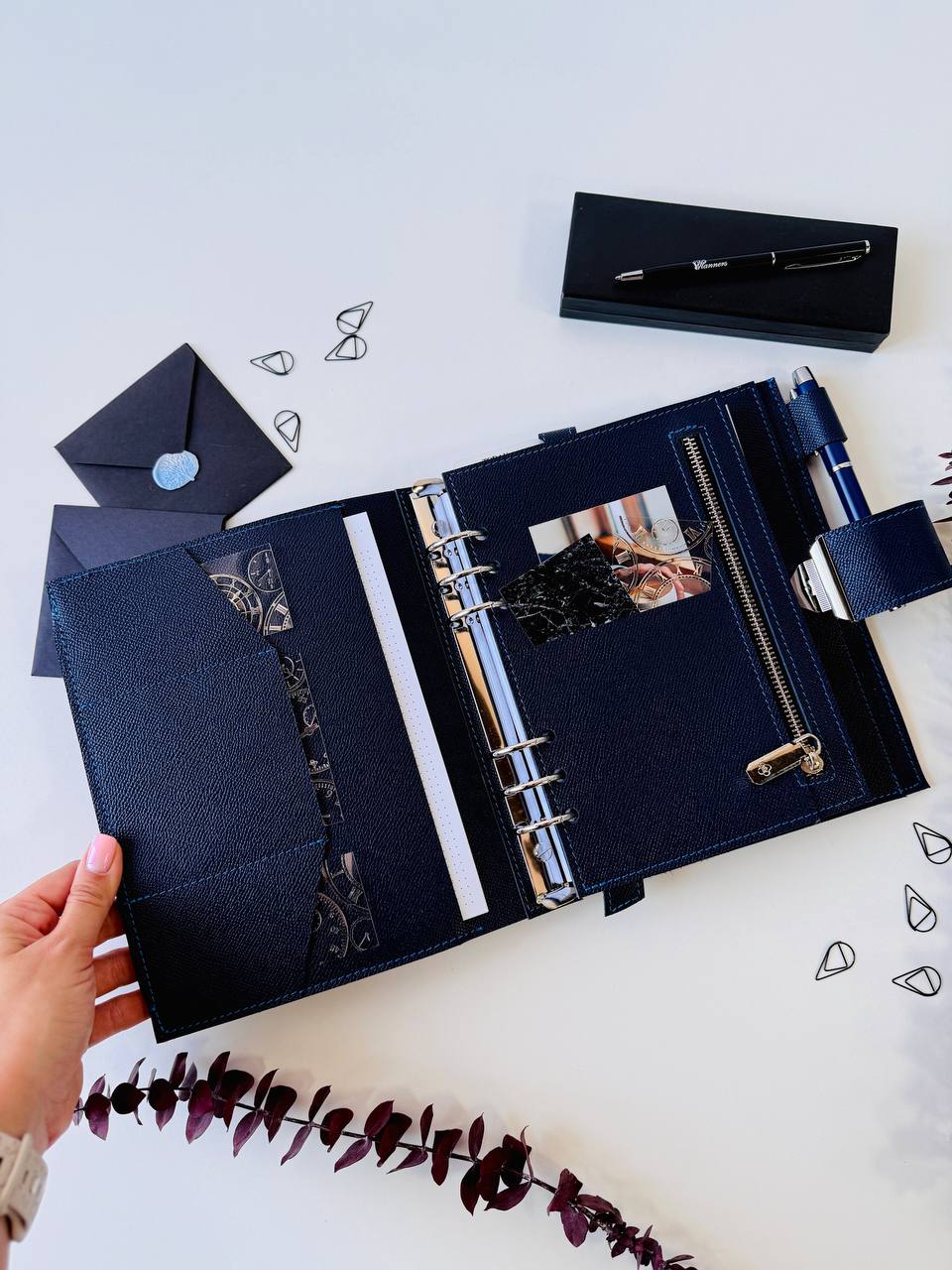 Leather notebook cover A5 for documents A4 and A5 format.