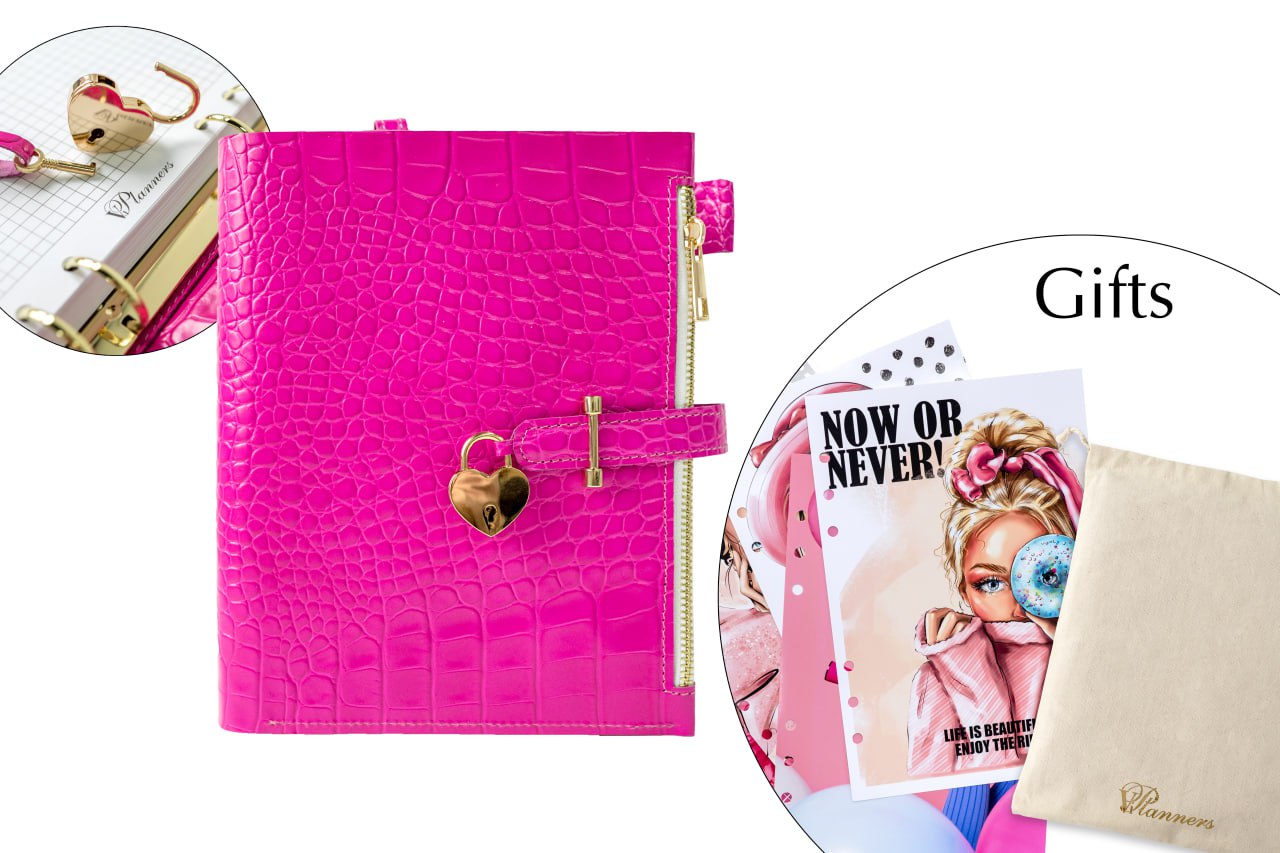 Natural Italian Leather Pink Planner A5, Ringbuch a5, Leather template, A5 ring binder,Binder a5,Leather wallet template,Binder wallet.