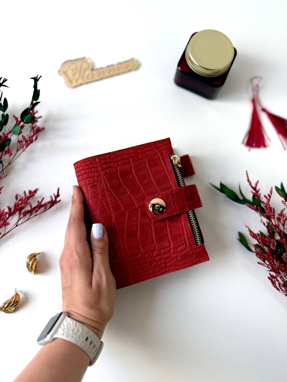 Leather mini notebook cover A7 binder,Planner A7 binder personal passport size, leather planner, planner binder 2 rings, diary for work.