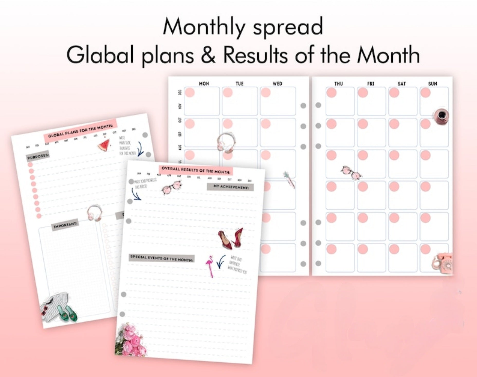 Natural Italian Leather Pink Planner A5.