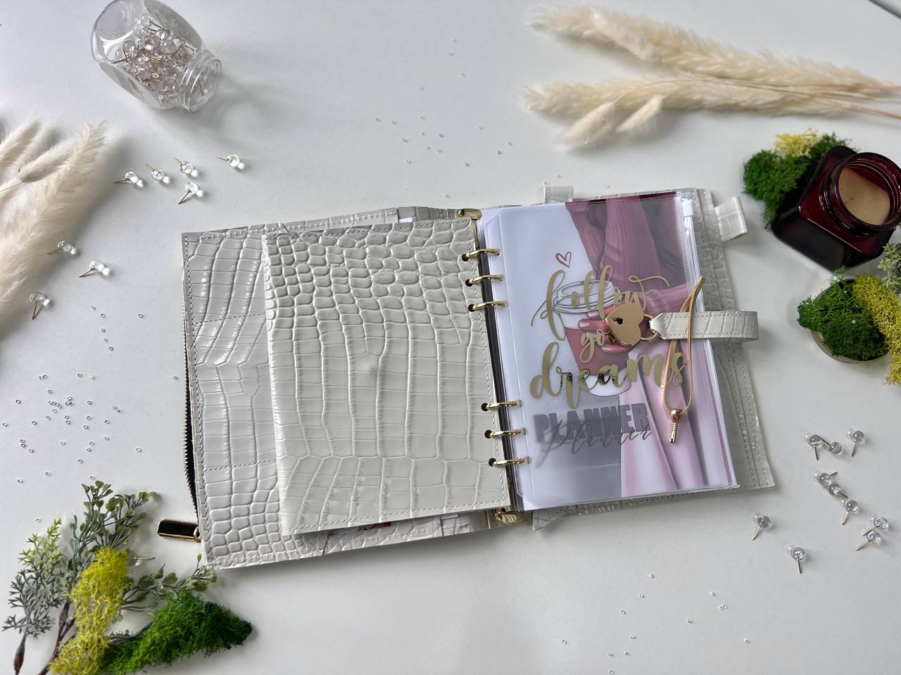 Secret lock Leather planner A5 big binder everyday planning.