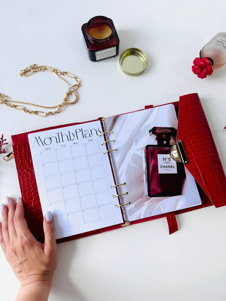 Red leather notebook cover A5,  just for documents A5 format.