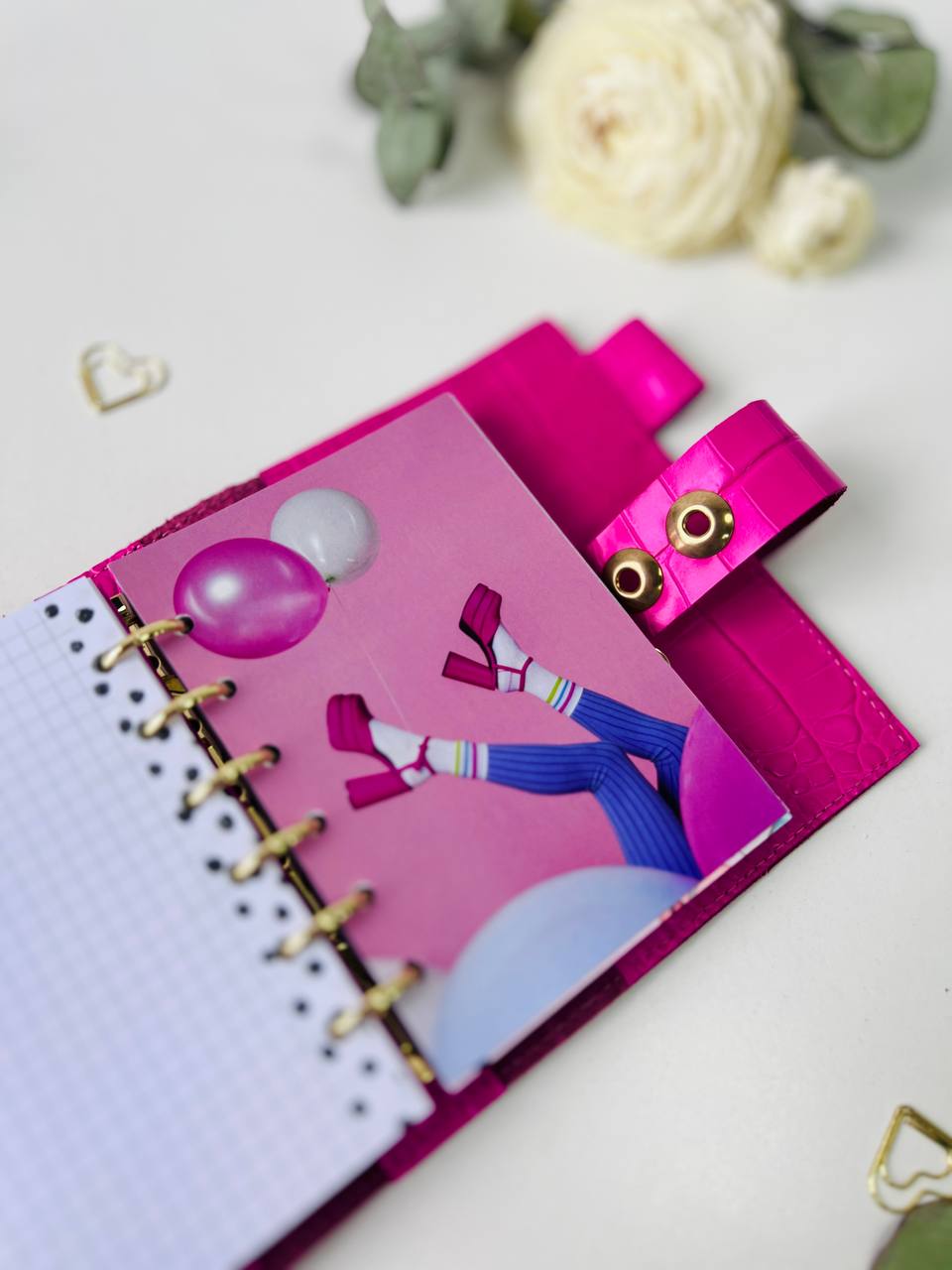 Leather mini notebook cover A7 binder,Planner A7 binder personal passport size, leather planner, planner binder 6 rings, diary for work.