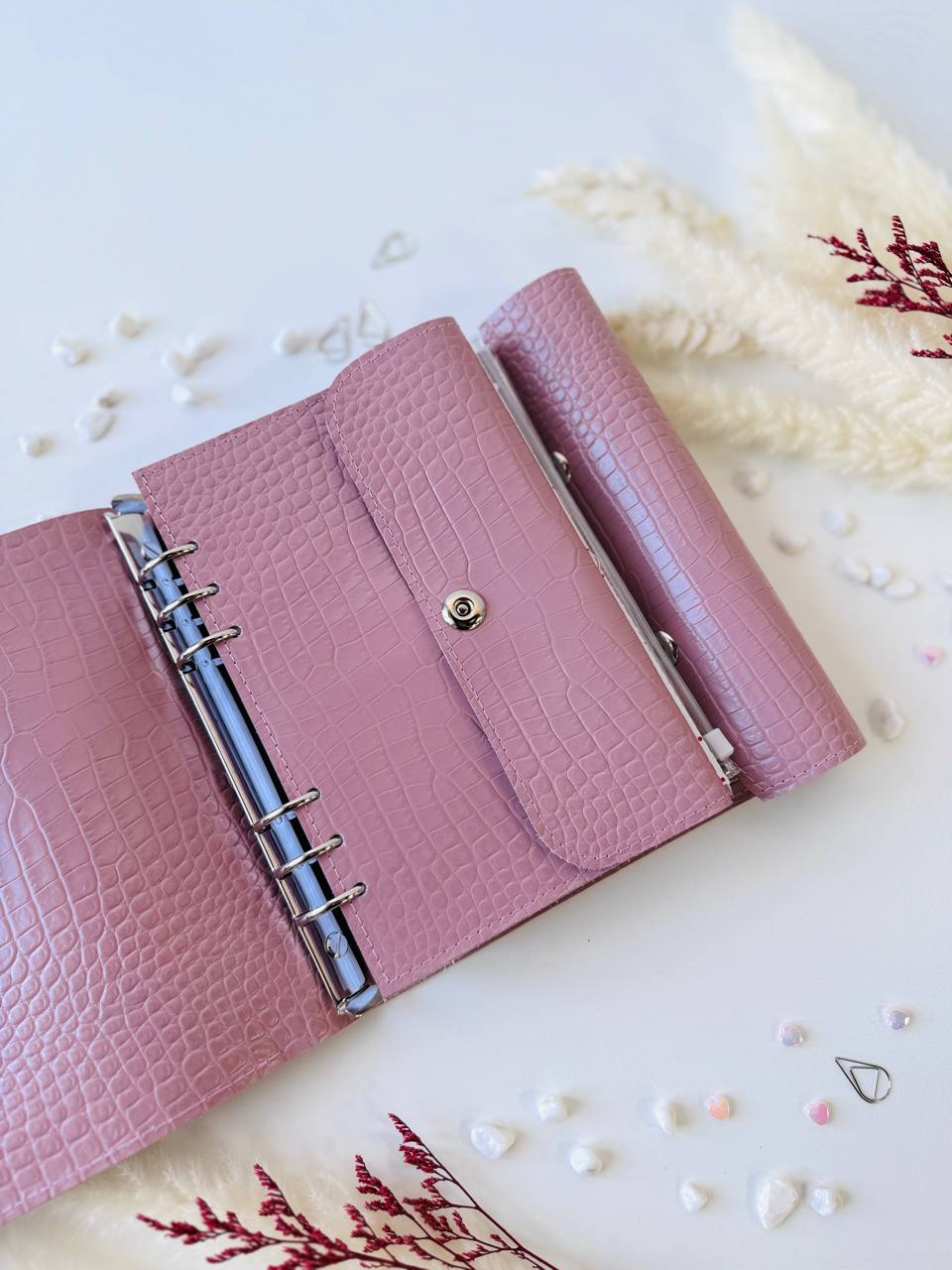 Gift set leather notebook cover A5 with pencil case.