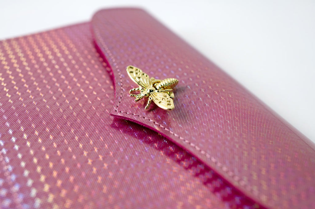 Cyprus, Limassol. RARE holographic pink leather notebook cover A5.