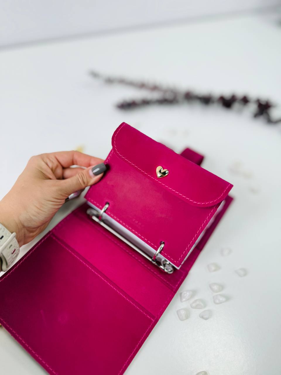 Leather mini notebook cover A7 binder,Planner A7 binder personal passport size, leather planner, planner binder 2 rings, diary for work.