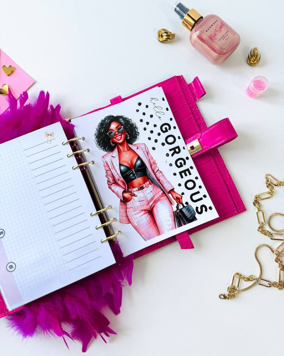 Ροζ Luxe Α5 Planner &amp; Σετ Δώρου 🎁