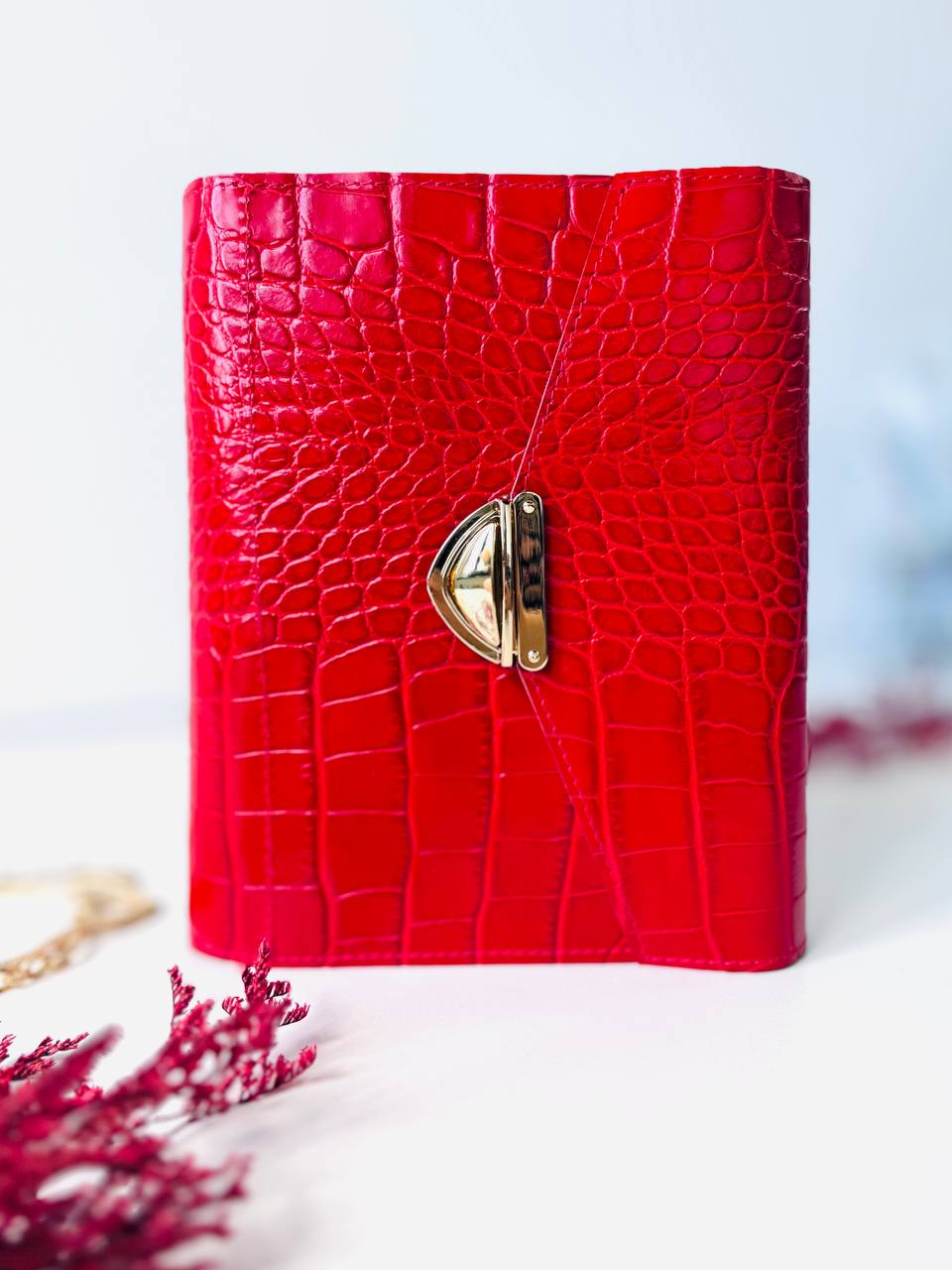Red leather notebook cover A5,  just for documents A5 format.