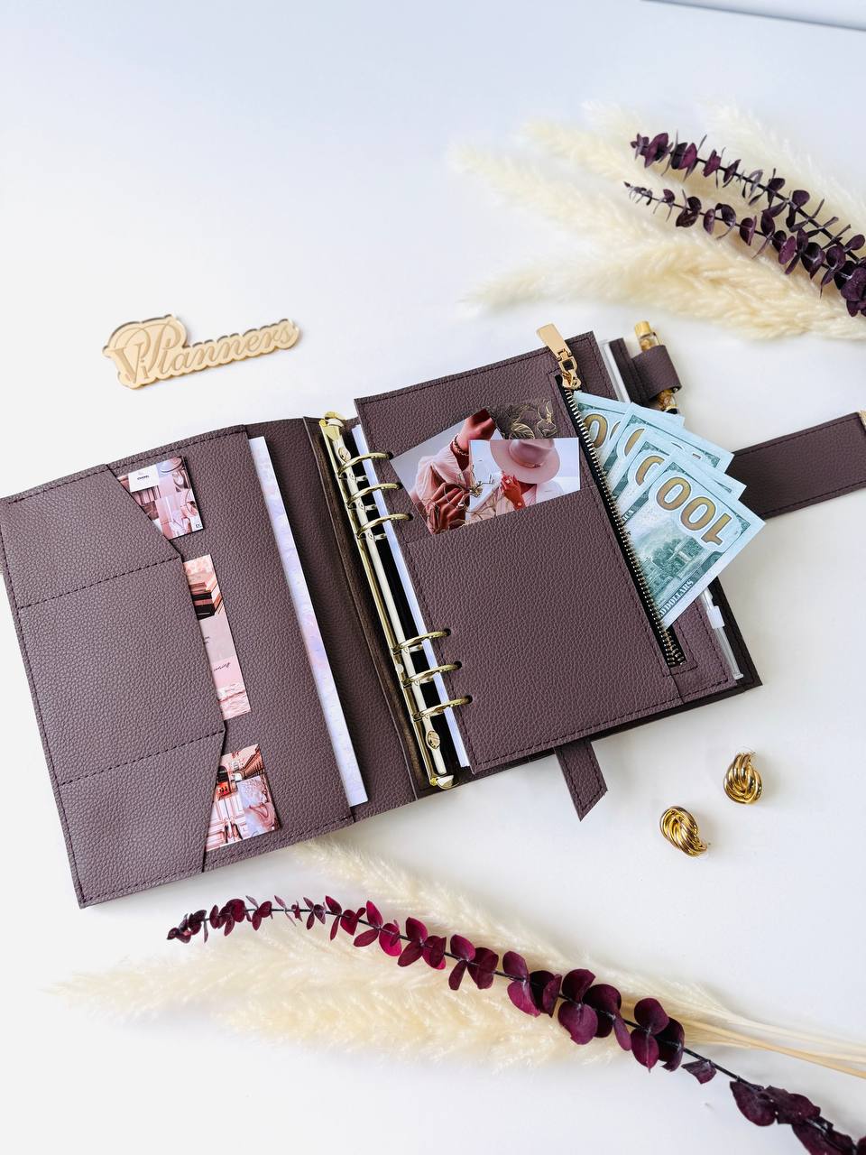 Leather notebook cover A5 for documents A4 and A5 format.