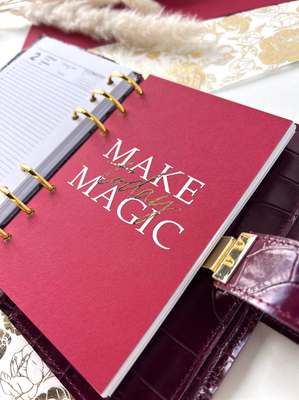 A6 NEW SIZE leather double planner cover binder 6 rings binder, dated planner, leather planner, gift for her, medium size planner.