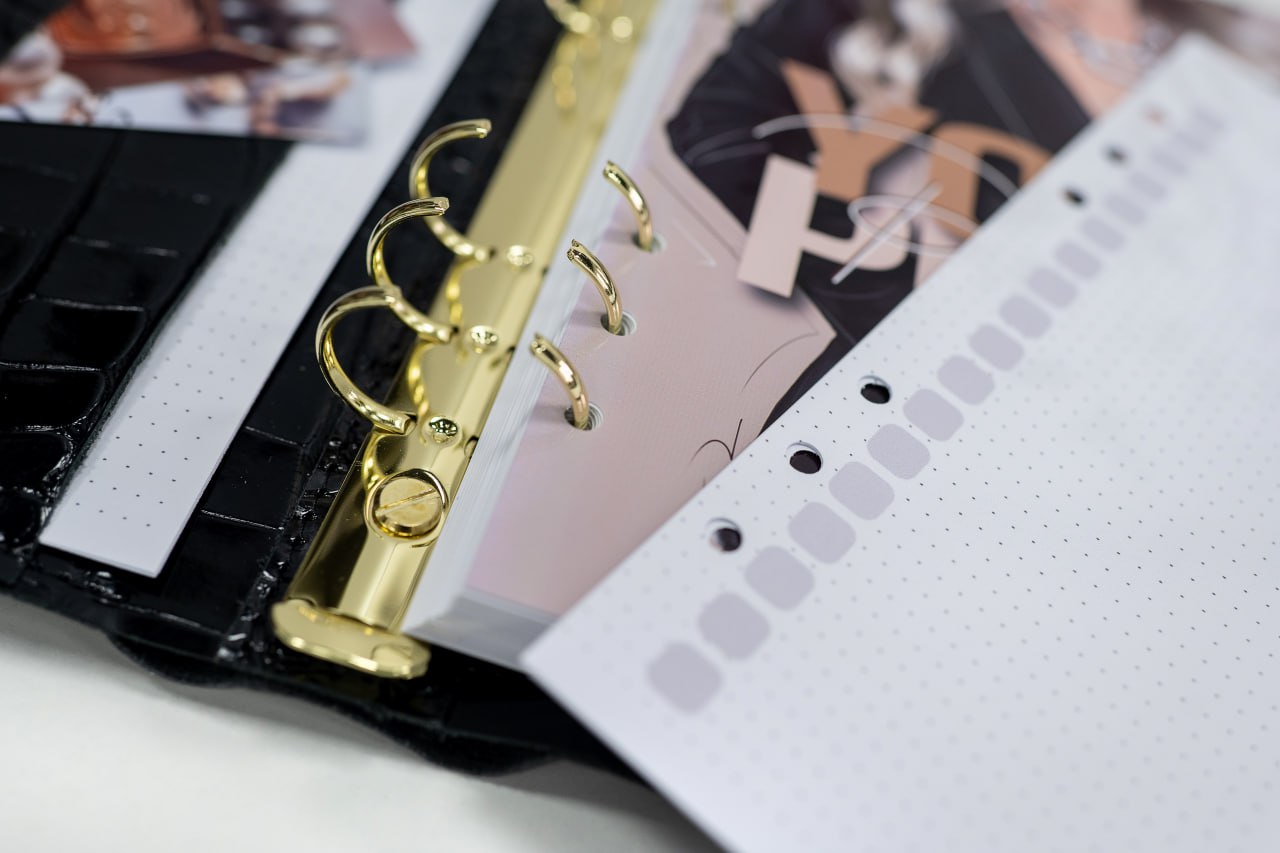 Cyprus, Limassol. Black croco leather notebook cover A5 for documents A4 and A5 format.