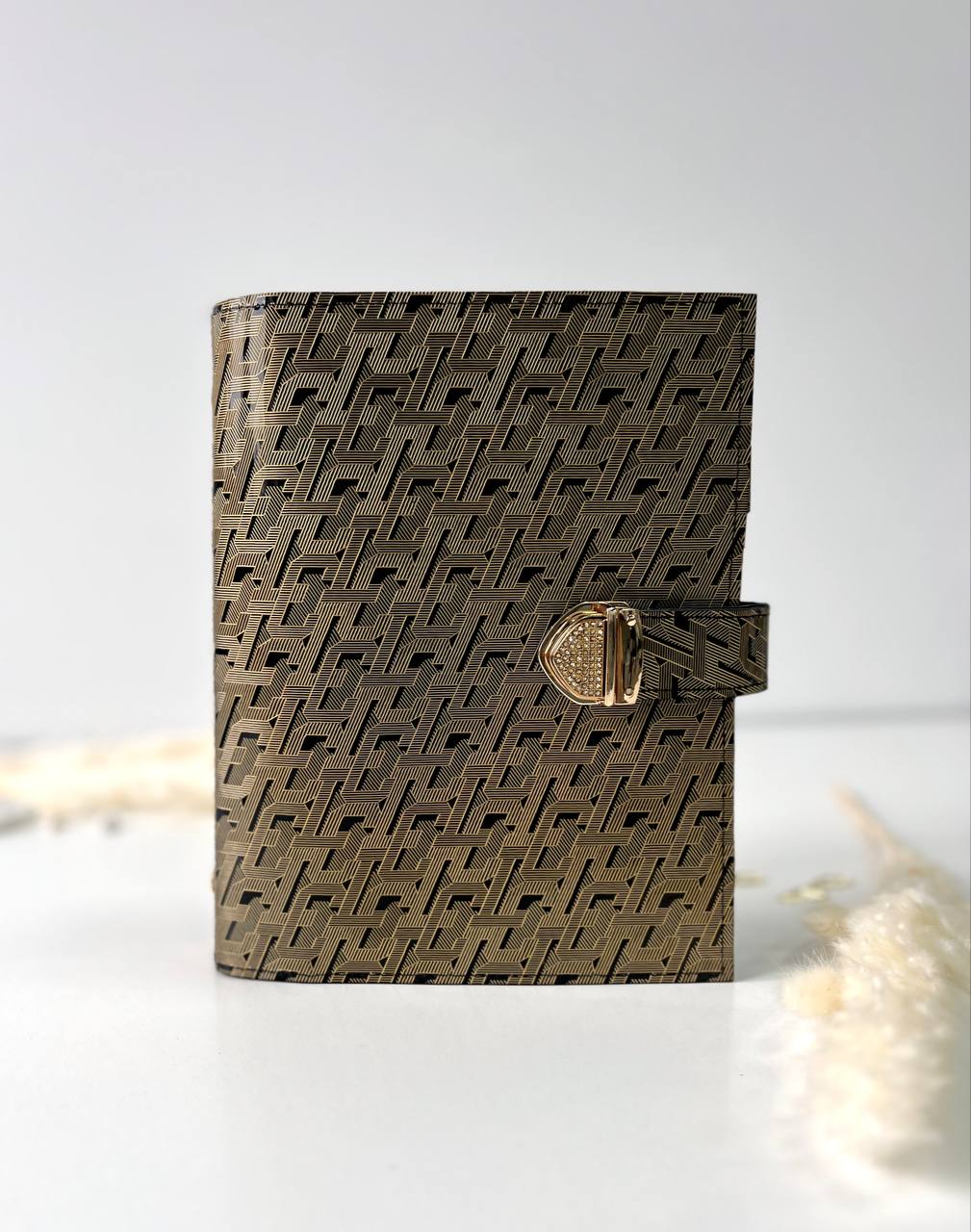 Gold and black 3in1 leather notebook cover A5 just for documents A5 format.