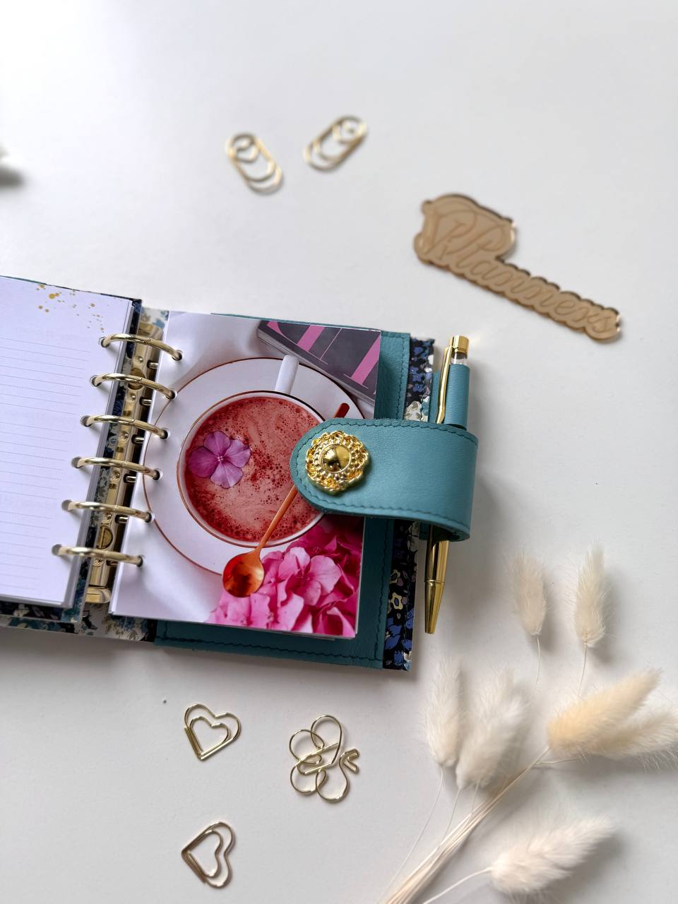 Leather wallet notebook cover mini A7 dated week 2026 big binder.