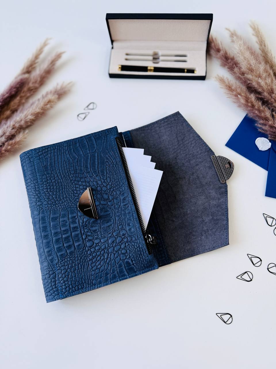 Cyprus, Limassol. Rare blue 3d leather notebook cover A5.