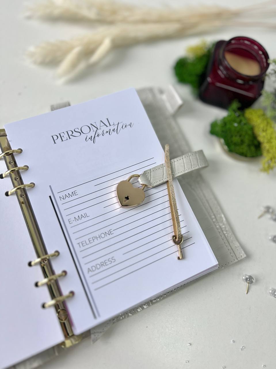 Secret lock Leather planner A5 big binder everyday planning.