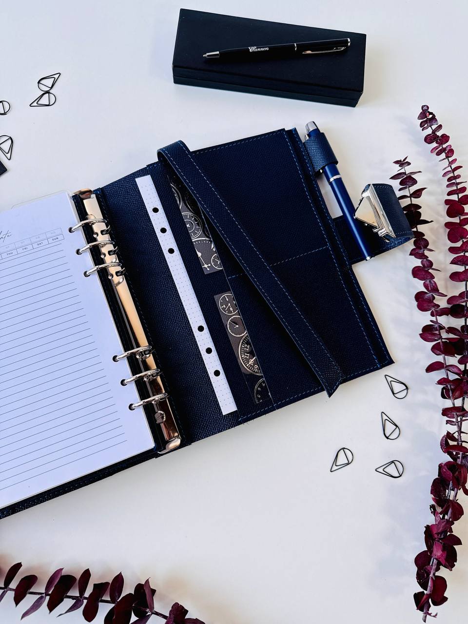 Leather notebook cover A5 for documents A4 and A5 format.