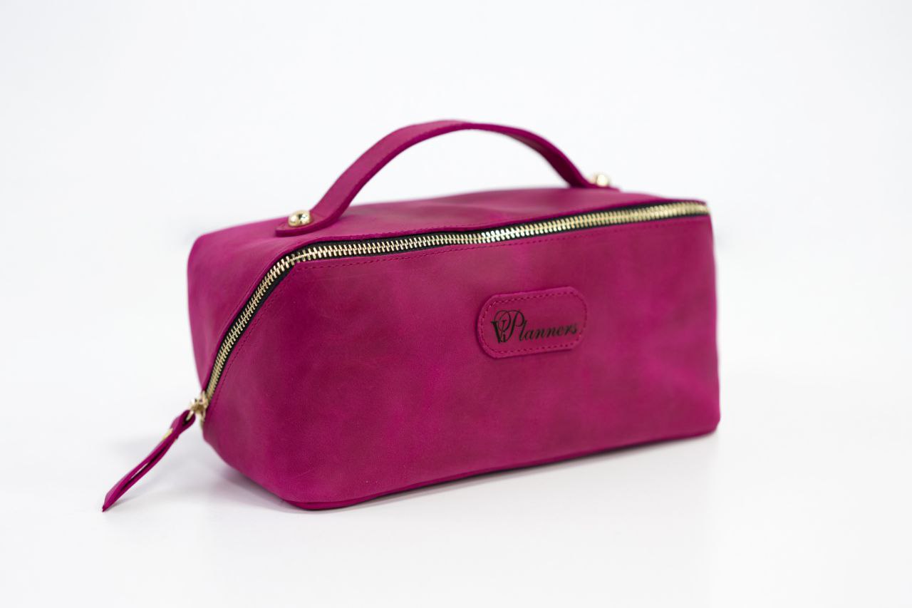 Bridesmaid gifts, Leather makeup bag, Mothers day gift, Personalized gift, Bridesmaid, Gift for her, pink cosmetic bag.