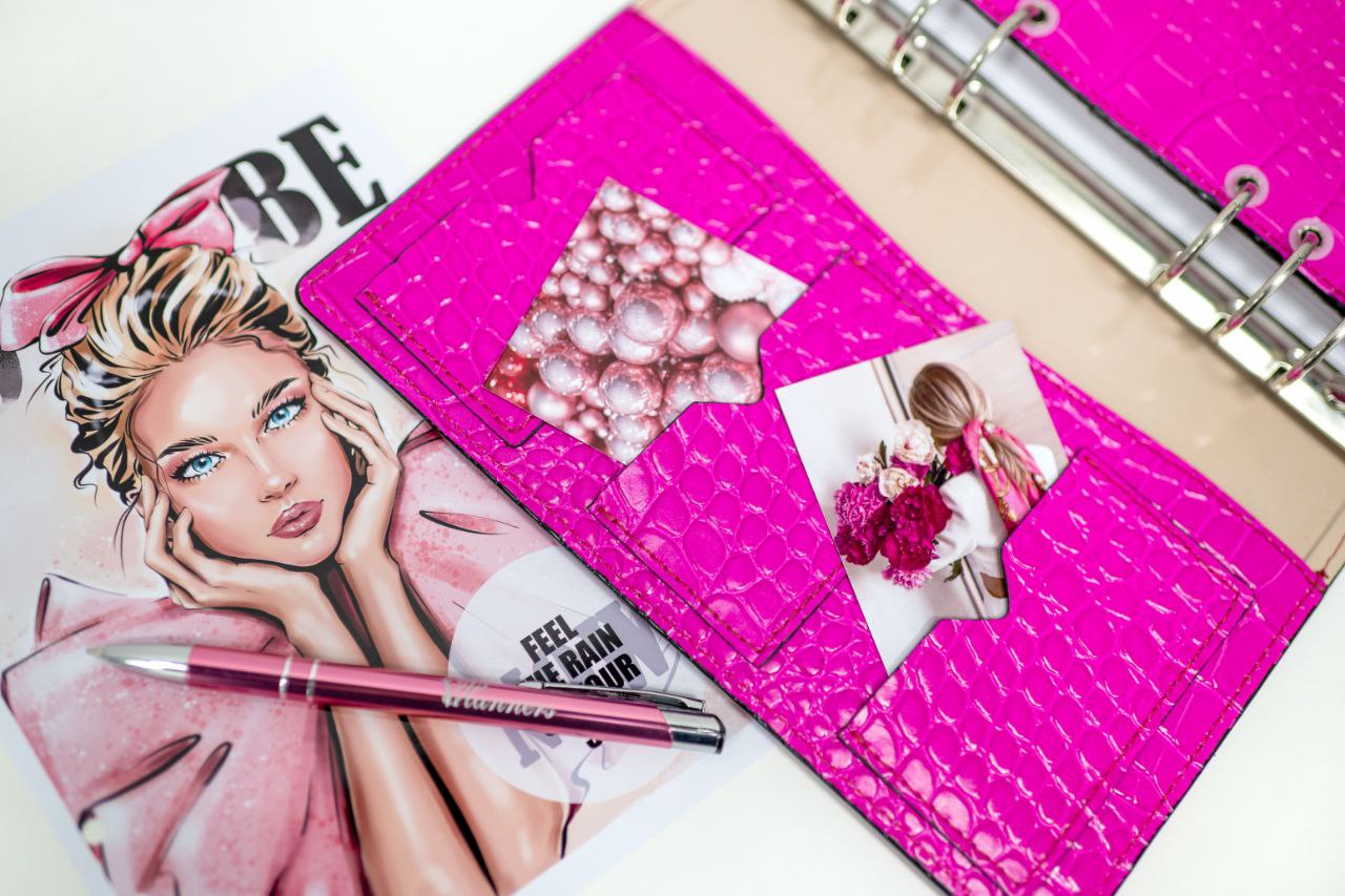 Hot pink Natural Italian Leather Planner A5, gift for her, perfect planner, Ring Planner Agenda A5 Six Ring Planner and Ring Personal Planner.