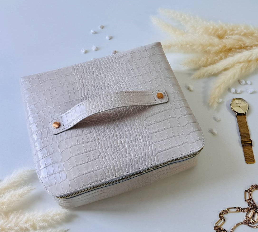 Luxury A5 Planner Organizer Set - Premium Genuine Leather, Crocodile Embossed